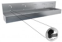 Závěsný žlab Sanela 1250 mm, 2 integrované elektorniky, nerez mat   SLUN 80ET